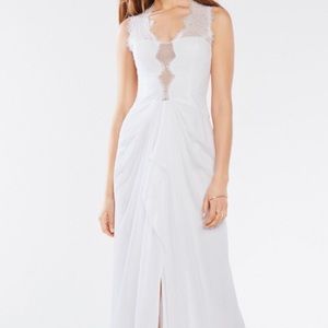 Ivory/white BCBG MaxAzria “Brandy” lace gown